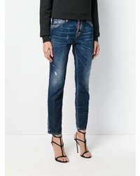 dunkelblaue Jeans mit Destroyed-Effekten von Dsquared2