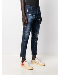 dunkelblaue Jeans mit Destroyed-Effekten von DSQUARED2