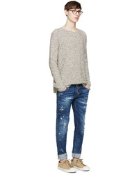 dunkelblaue Jeans mit Destroyed-Effekten von DSQUARED2