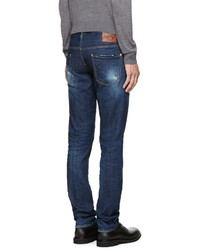 dunkelblaue Jeans mit Destroyed-Effekten von DSQUARED2