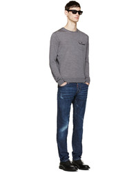 dunkelblaue Jeans mit Destroyed-Effekten von DSQUARED2