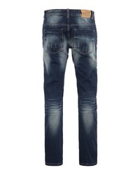 dunkelblaue Jeans mit Destroyed-Effekten von BLUE MONKEY