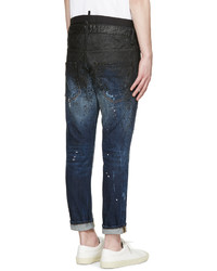 dunkelblaue Jeans mit Destroyed-Effekten von DSQUARED2