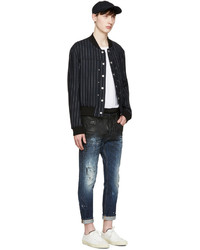 dunkelblaue Jeans mit Destroyed-Effekten von DSQUARED2