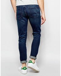 dunkelblaue Jeans mit Destroyed-Effekten von Asos