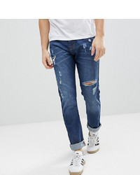 dunkelblaue Jeans mit Destroyed-Effekten von Brooklyn Supply Co.