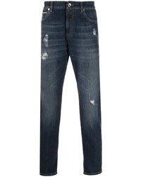 dunkelblaue Jeans mit Destroyed-Effekten von Brunello Cucinelli