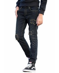 dunkelblaue Jeans mit Destroyed-Effekten von Buffalo