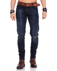 dunkelblaue Jeans mit Destroyed-Effekten von Cipo & Baxx