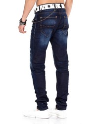 dunkelblaue Jeans mit Destroyed-Effekten von Cipo & Baxx