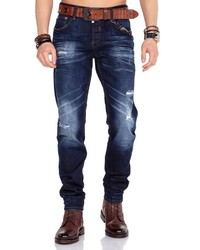 dunkelblaue Jeans mit Destroyed-Effekten von Cipo & Baxx