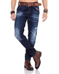 dunkelblaue Jeans mit Destroyed-Effekten von Cipo & Baxx