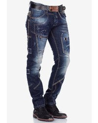 dunkelblaue Jeans mit Destroyed-Effekten von Cipo & Baxx