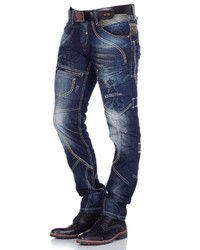 dunkelblaue Jeans mit Destroyed-Effekten von Cipo & Baxx