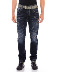 dunkelblaue Jeans mit Destroyed-Effekten von Cipo & Baxx