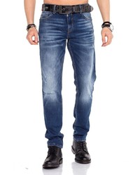 dunkelblaue Jeans mit Destroyed-Effekten von Cipo & Baxx