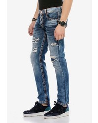 dunkelblaue Jeans mit Destroyed-Effekten von Cipo & Baxx