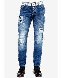 dunkelblaue Jeans mit Destroyed-Effekten von Cipo & Baxx