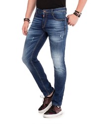 dunkelblaue Jeans mit Destroyed-Effekten von Cipo & Baxx