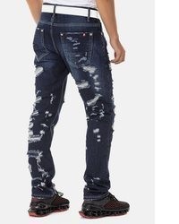 dunkelblaue Jeans mit Destroyed-Effekten von Cipo & Baxx
