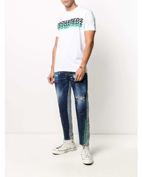 dunkelblaue Jeans mit Destroyed-Effekten von DSQUARED2