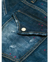 dunkelblaue Jeans mit Destroyed-Effekten von Dsquared2