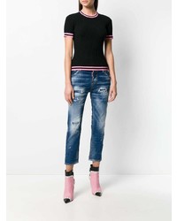 dunkelblaue Jeans mit Destroyed-Effekten von Dsquared2