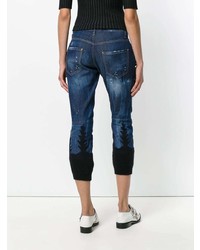 dunkelblaue Jeans mit Destroyed-Effekten von Dsquared2