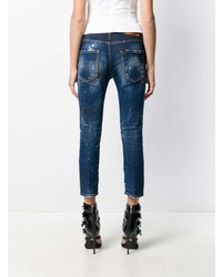 dunkelblaue Jeans mit Destroyed-Effekten von Dsquared2