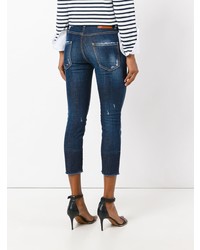 dunkelblaue Jeans mit Destroyed-Effekten von Dsquared2