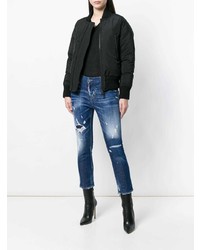 dunkelblaue Jeans mit Destroyed-Effekten von Dsquared2