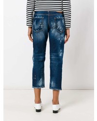 dunkelblaue Jeans mit Destroyed-Effekten von Dsquared2