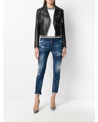 dunkelblaue Jeans mit Destroyed-Effekten von Dsquared2