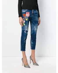 dunkelblaue Jeans mit Destroyed-Effekten von Dsquared2