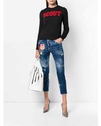 dunkelblaue Jeans mit Destroyed-Effekten von Dsquared2