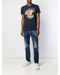 dunkelblaue Jeans mit Destroyed-Effekten von DSQUARED2