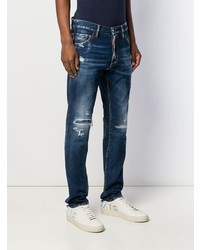 dunkelblaue Jeans mit Destroyed-Effekten von DSQUARED2