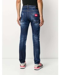 dunkelblaue Jeans mit Destroyed-Effekten von DSQUARED2