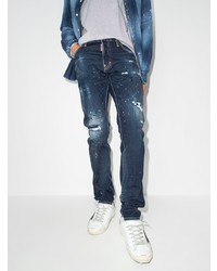 dunkelblaue Jeans mit Destroyed-Effekten von DSQUARED2