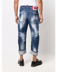 dunkelblaue Jeans mit Destroyed-Effekten von DSQUARED2