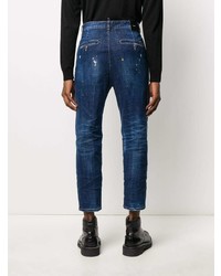 dunkelblaue Jeans mit Destroyed-Effekten von DSQUARED2