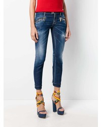 dunkelblaue Jeans mit Destroyed-Effekten von Dsquared2