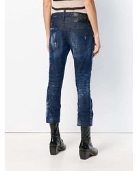 dunkelblaue Jeans mit Destroyed-Effekten von Dsquared2