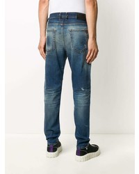 dunkelblaue Jeans mit Destroyed-Effekten von Diesel