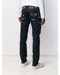 dunkelblaue Jeans mit Destroyed-Effekten von Philipp Plein