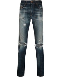 dunkelblaue Jeans mit Destroyed-Effekten von Diesel