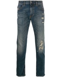 dunkelblaue Jeans mit Destroyed-Effekten von Diesel