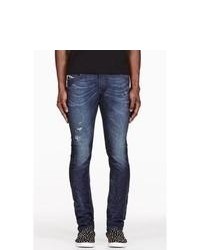 dunkelblaue Jeans mit Destroyed-Effekten von Diesel