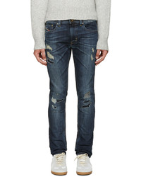 dunkelblaue Jeans mit Destroyed-Effekten von Diesel