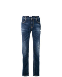 dunkelblaue Jeans mit Destroyed-Effekten von Dirk Bikkembergs